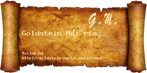 Goldstein Márta névjegykártya